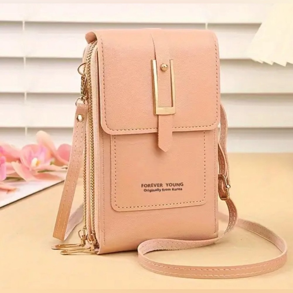 Forever Young Crossbody Bag color light pink NWT